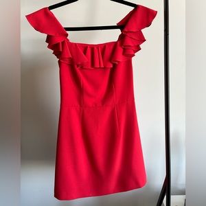 French Connection Off The Shoulder Ruffle Dress